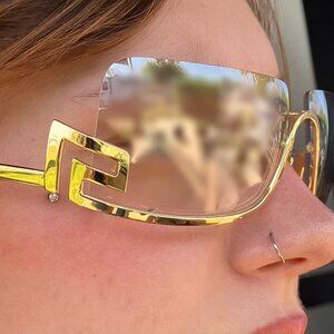 Versace Women's Gold and Yellow Sunglasses